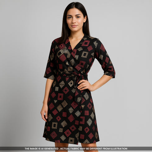 Digital Print Satin Crepe Fabric-F3757